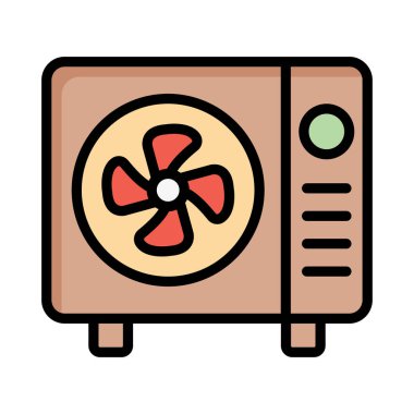 Beyaz arka plan, vektör, illüstrasyon izole elektrik fan düz simgesi