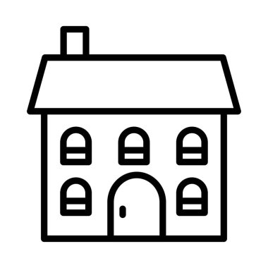 ev düz simgesi beyaz arka plan, vektör, illüstrasyon izole