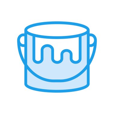 boya kovası düz simgesi beyaz arka plan, vektör, illüstrasyon izole