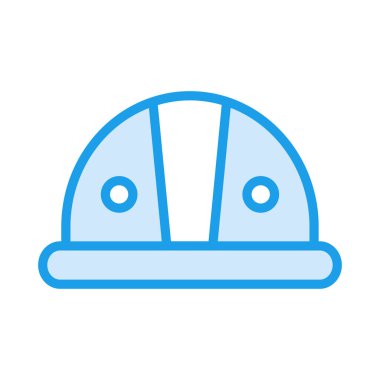 güvenlik koruma kask düz simgesi beyaz arka plan, vektör, illüstrasyon izole