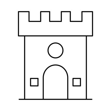Kale düz simgesi beyaz arka plan, vektör, illüstrasyon izole