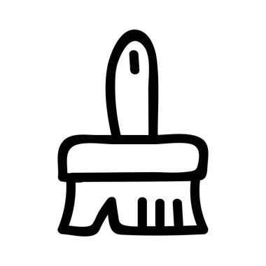 boya fırça düz simgesi beyaz arka plan, vektör, illüstrasyon izole