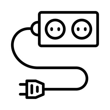 yuva ve beyaz arka plan, vektör, illüstrasyon izole fiş düz simgesi ile uzatma 