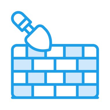 Beyaz arka plan, vektör, illüstrasyon izole mala düz simgesi ile duvar duvar   