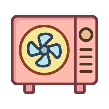 Beyaz arka plan, vektör, illüstrasyon izole elektrik fan düz simgesi