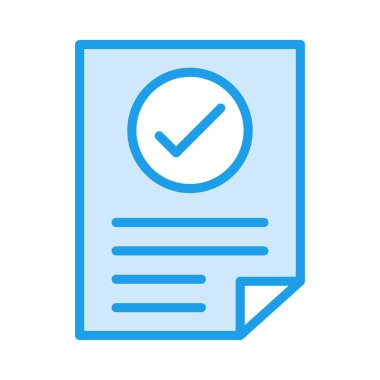 kabul edilen belge düz simgesi beyaz arka plan, vektör, illüstrasyon izole