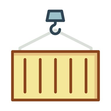 Vinç lifter konteyner vektör çizim 