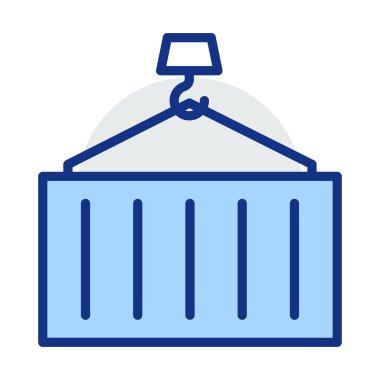 Vinç lifter konteyner vektör çizim 