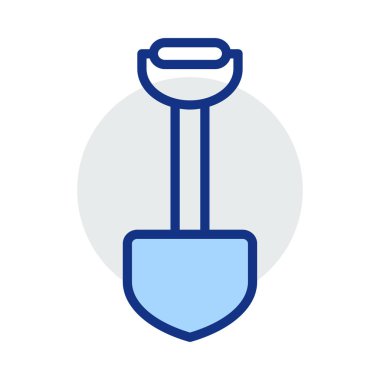 İnşaat Küreği düz simgesi beyaz arka plan, vektör, illüstrasyon izole