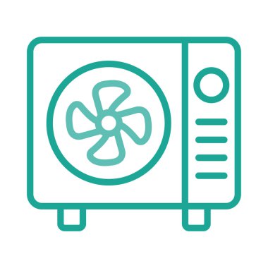 Beyaz arka plan, vektör, illüstrasyon izole elektrik fan düz simgesi