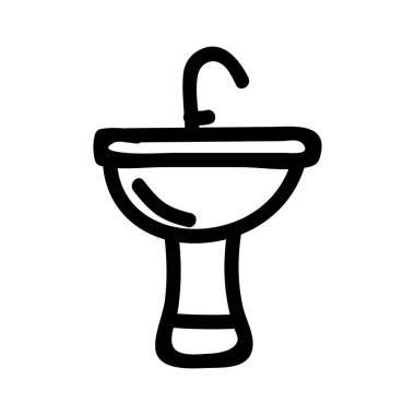 lavabo musluk düz simgesi beyaz arka plan, vektör, illüstrasyon izole