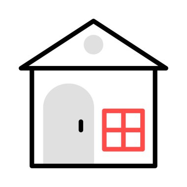 Beyaz arka plan, vektör, illüstrasyon izole pencere düz simgesi olan ev