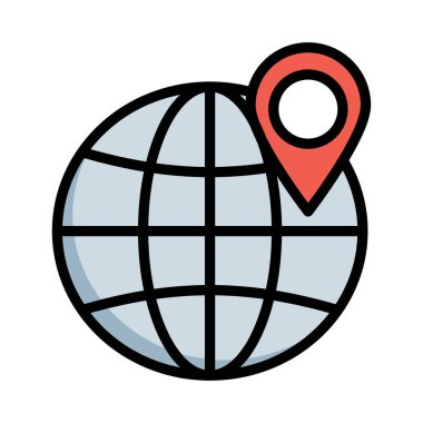 Dünya küresel vektör çizim Haritası 