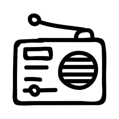 radyo anten düz simgesi beyaz arka plan, vektör, illüstrasyon izole
