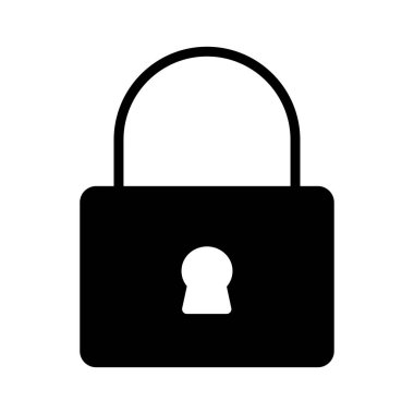 Beyaz arka plan, vektör, illüstrasyon izole kilit koruma düz simgesi