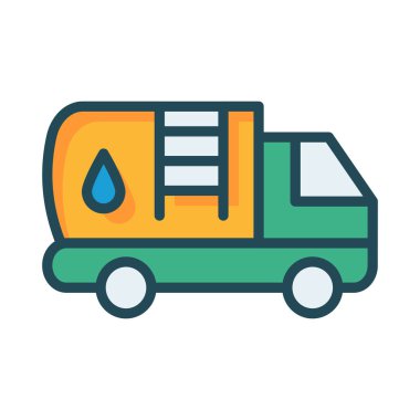 benzin tankeri yakıt vektör çizim 