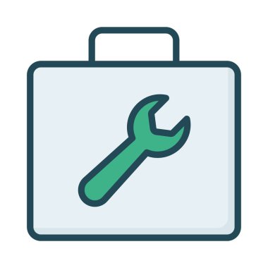 Beyaz arka plan üzerinde izole düz simge seti araçları anahtar ile oturum,