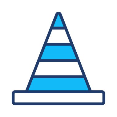 blok koni düz simgesi beyaz arka plan, vektör, illüstrasyon izole