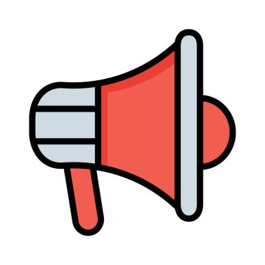 megafon hoparlör yüksek sesle vektör çizim 