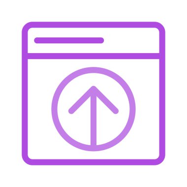 Web sayfası yükleme işareti simgesi, vektör, illüstrasyon