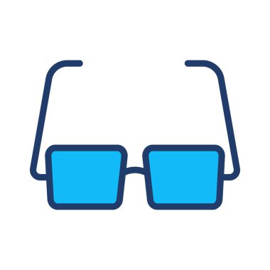 Beyaz arka plan, vektör, illüstrasyon izole gözlük düz simgesi