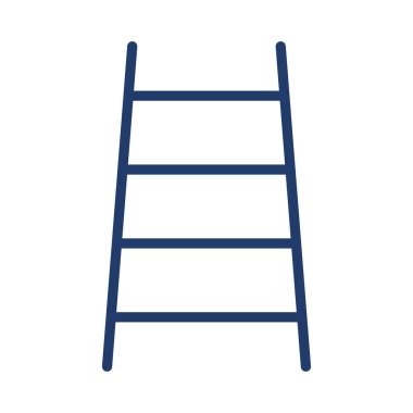 İnşaat merdiven düz simgesi beyaz arka plan, vektör, illüstrasyon izole