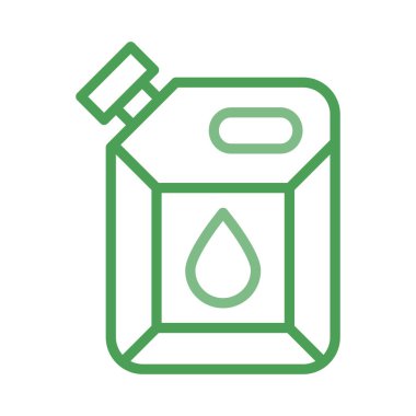 Petrol can düz beyaz arka plan, vektör, illüstrasyon izole simgesi