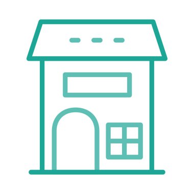 ev düz simgesi beyaz arka plan, vektör, illüstrasyon izole