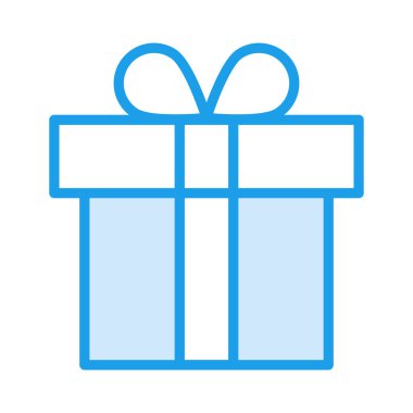 hediye kutusu düz simgesi beyaz arka plan, vektör, illüstrasyon izole