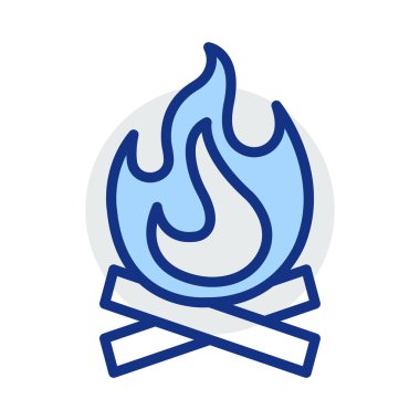 Beyaz arka plan, vektör, illüstrasyon izole kamp ateşi düz simgesi