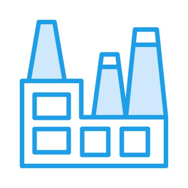 Fabrika düz simgesi beyaz arka plan, vektör, illüstrasyon izole