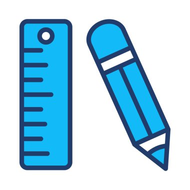 Beyaz arka plan, vektör, illüstrasyon izole ölçüm cetveli düz simgesi