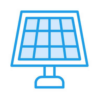 Güneş enerjisi paneli düz simgesi beyaz arka plan, vektör, illüstrasyon izole