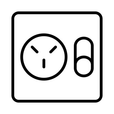 soket düz simgesi beyaz arka plan, vektör, illüstrasyon izole üzerinde anahtarı ile