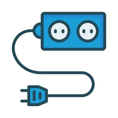 yuva ve beyaz arka plan, vektör, illüstrasyon izole fiş düz simgesi ile uzatma 