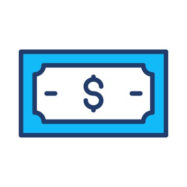 Beyaz arka plan, vektör, illüstrasyon izole Doları nakit düz simgesi