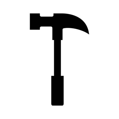 Beyaz arkaplan, vektör, illüstrasyon üzerinde izole edilmiş çekiç düz simgesi
