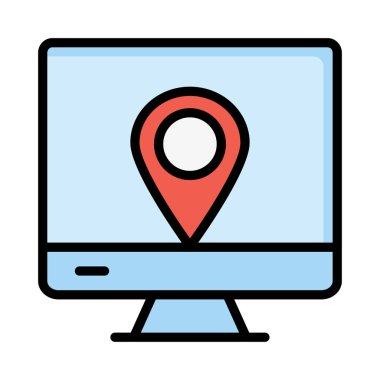 konumu online harita vektör çizim 