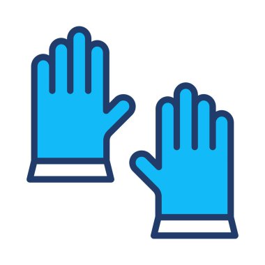 İnşaat eldiven düz simgesi beyaz arka plan, vektör, illüstrasyon izole