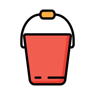 Beyaz arka plan, vektör, illüstrasyon izole temizlik kova düz simgesi