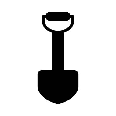 İnşaat Küreği düz simgesi beyaz arka plan, vektör, illüstrasyon izole