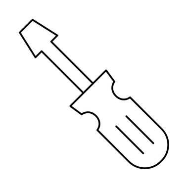 tornavida düz simgesi izole beyaz arka plan, vektör, illüstrasyon, onarım kavramı