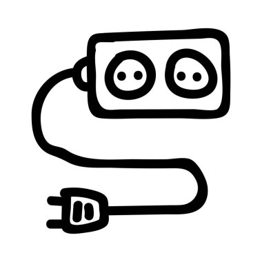 yuva ve beyaz arka plan, vektör, illüstrasyon izole fiş düz simgesi ile uzatma 