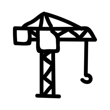 Beyaz arka plan, vektör, illüstrasyon izole lifter vinç düz simgesi