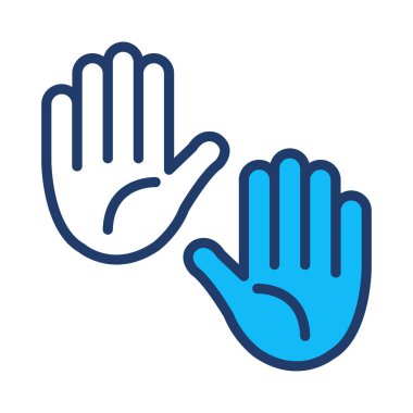 İtme hareketi düz simgesi beyaz arka plan, vektör, illüstrasyon izole el