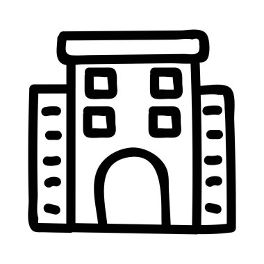 Bina düz simgesi beyaz arka plan, vektör, illüstrasyon izole