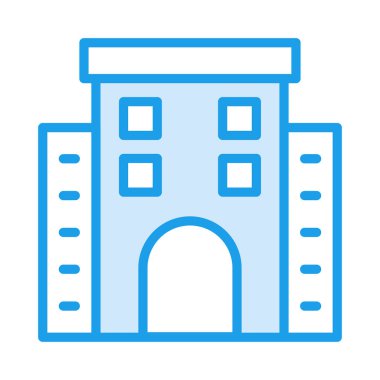 Bina düz simgesi beyaz arka plan, vektör, illüstrasyon izole