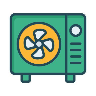 Beyaz arka plan, vektör, illüstrasyon izole elektrik fan düz simgesi