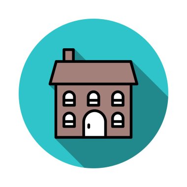 ev düz simgesi beyaz arka plan, vektör, illüstrasyon izole