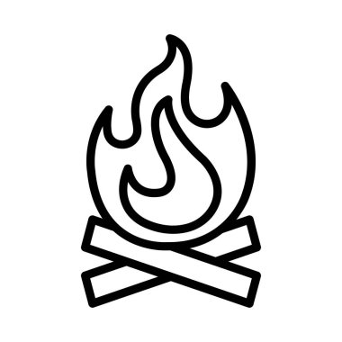 Beyaz arka plan, vektör, illüstrasyon izole kamp ateşi düz simgesi